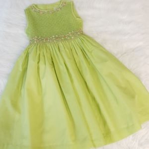 Luli & Me smocked green pink dress 7